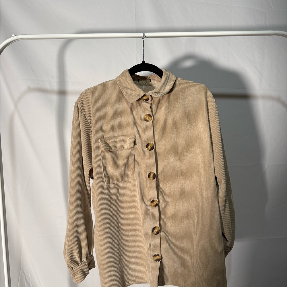 Nasty Gal Beige Corduroy Shirt